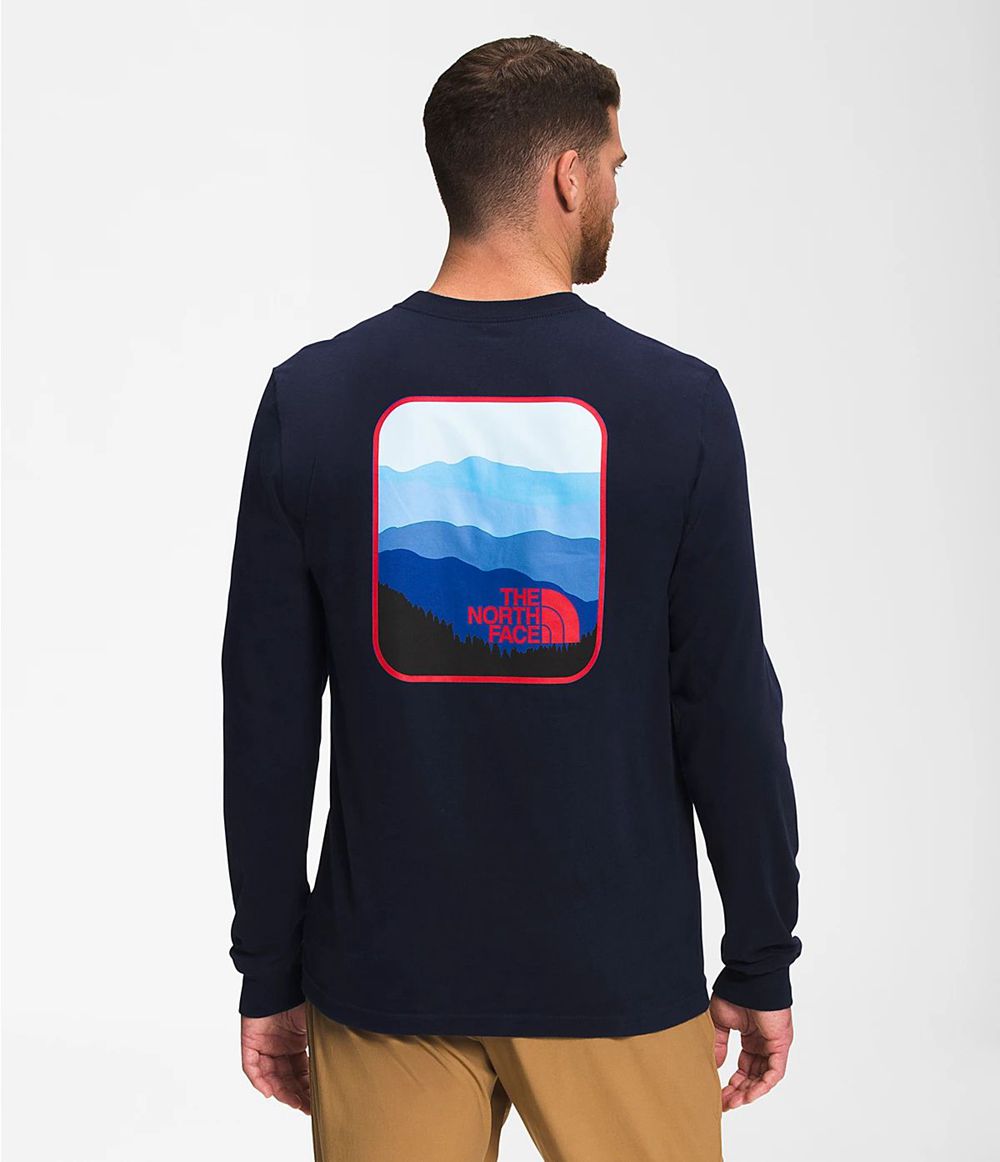 The North Face Lange Ärmel Parks T-Shirts Herren - Navy CH-156JNNI